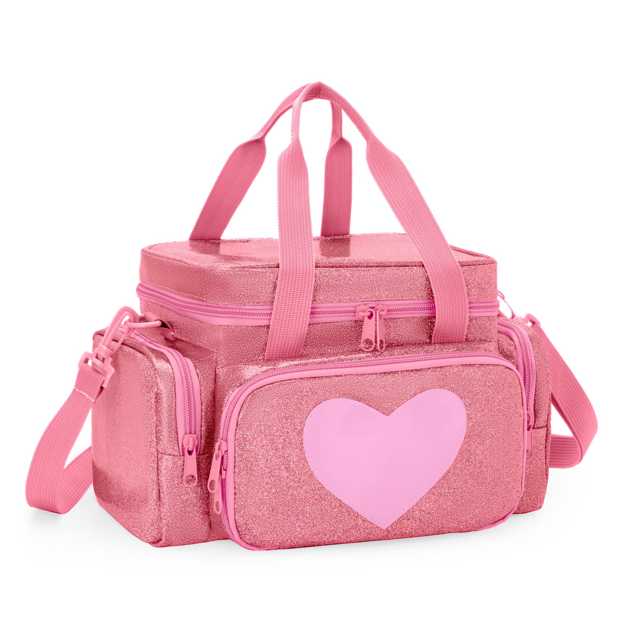 LoDrid Carrying Case Compatible with Tonie 2/1, Storage Bag Organizer for Audio Player Set and Accessories with Handle and Shoulder Strap, Pink, Bag Only, Patented Design