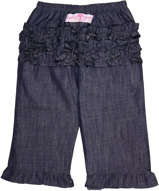 girls denim ruffle pants