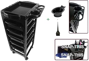 Teknoh Evolve 6 Tier Emo Salon Rolling Storage Trolley With 2