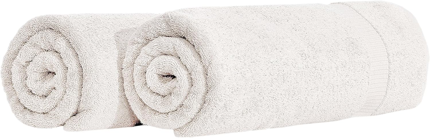 SALBAKOS Turkish Luxury Hotel & Spa 35x70 Bath Sheet Set of 2 (Ivory)