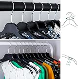 HANGERWORLD 20 Black Plastic Coat Hangers 43 cm for Knitwear Shirts view 5