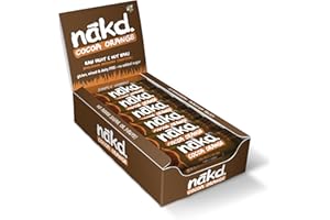 NĀKD. Nakd Bars, Cocoa Orange Raw Fruit and Nuts, Gluten Free, Vegan, 18 Count