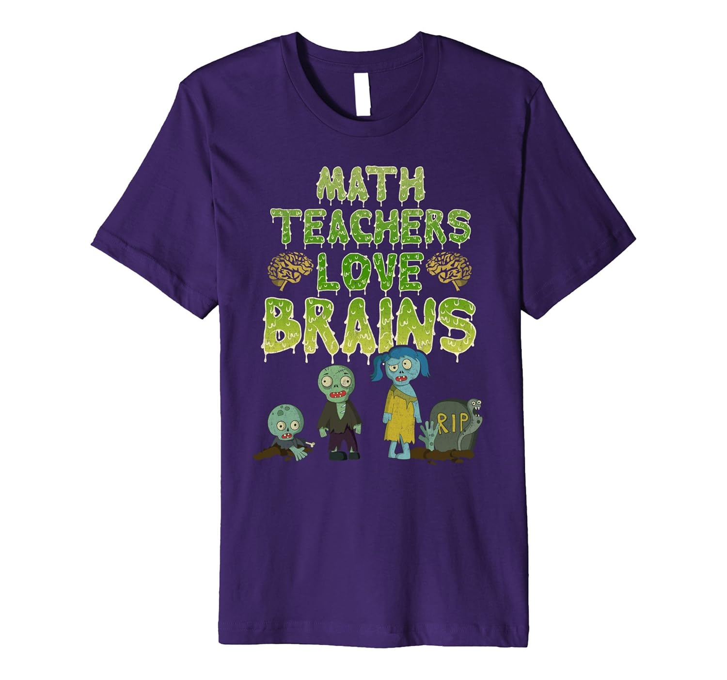 Math Teachers Love Brains T-Shirt - Halloween Zombie Shirt-ANZ