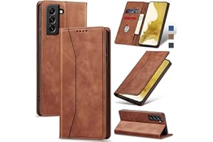 Jasonyu Flip Wallet Case for Samsung Galaxy S22 Plus,Leather Magnetic Folio Cover with Card Holder,Kickstand - TPU Shockproof Durable Protective Phone Case,Brown