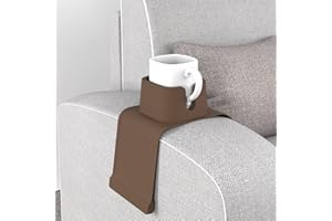 vodvob Couch Cup Holder,Anti-Spill Sofa Cup Holder Silicone Coaster,Suitable for Sofa Recliner Armchairs,Brown