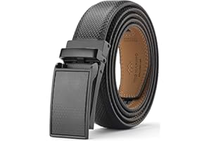 Marino Avenue Ratchet Belt for Men. Adjustable Leather Dress Belt with 38 Easy to Click Into Place Ratchet Closures.