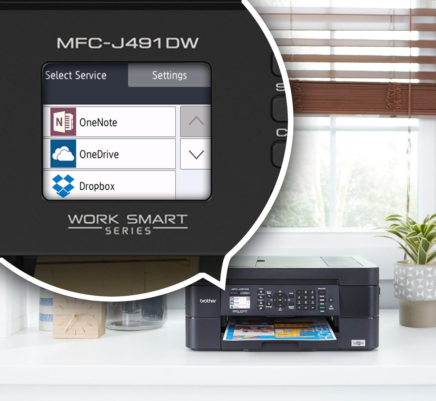 Brother Wireless All-in-One Inkjet Printer, MFC-J491DW, Multi-function Color Printer, Duplex Printing, Mobile Printing, Dash Replenishment Enabled, Black, 8.5 (MFCJ491DW): Office Products