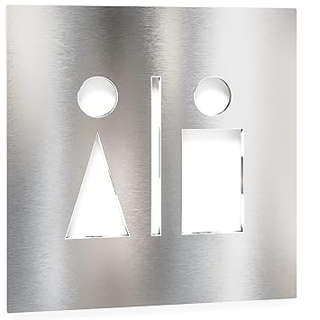 Letrero para WC minusválidos - señalización autoadhesiva de acero