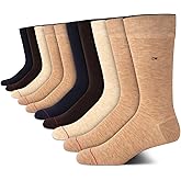 Tommy Hilfiger Mens Dress Socks - 10 Pack Lightweight Everyday Crew Work Socks for Men for Casual & Formal Wear