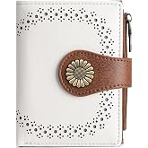 SENDEFN Small Wallets for Women Bifold RFID Blocking Leather Card Holder Compact Wallet with Zipper Coin Pocket