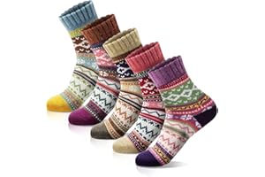 MORECOO Stocking Stuffers - Christmas Gifts for Women - Socks for Women - Thick Wool Soft Warm Cozy Crew Womens Socks