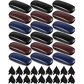 Flutesan 18 Pieces Hard Shell Sunglasses Case Eyeglasses Cases Pocket Glasses Box with Cleaning Cloth