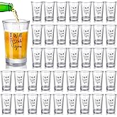 Roshtia 40 Pcs Nurse Shot Glasses Bulk 1.5 oz Funny Nursing Transparent Wine Glass I Will Stab You Nurse Week Gifts for Nursing Day Graduation Appreciation Gifts