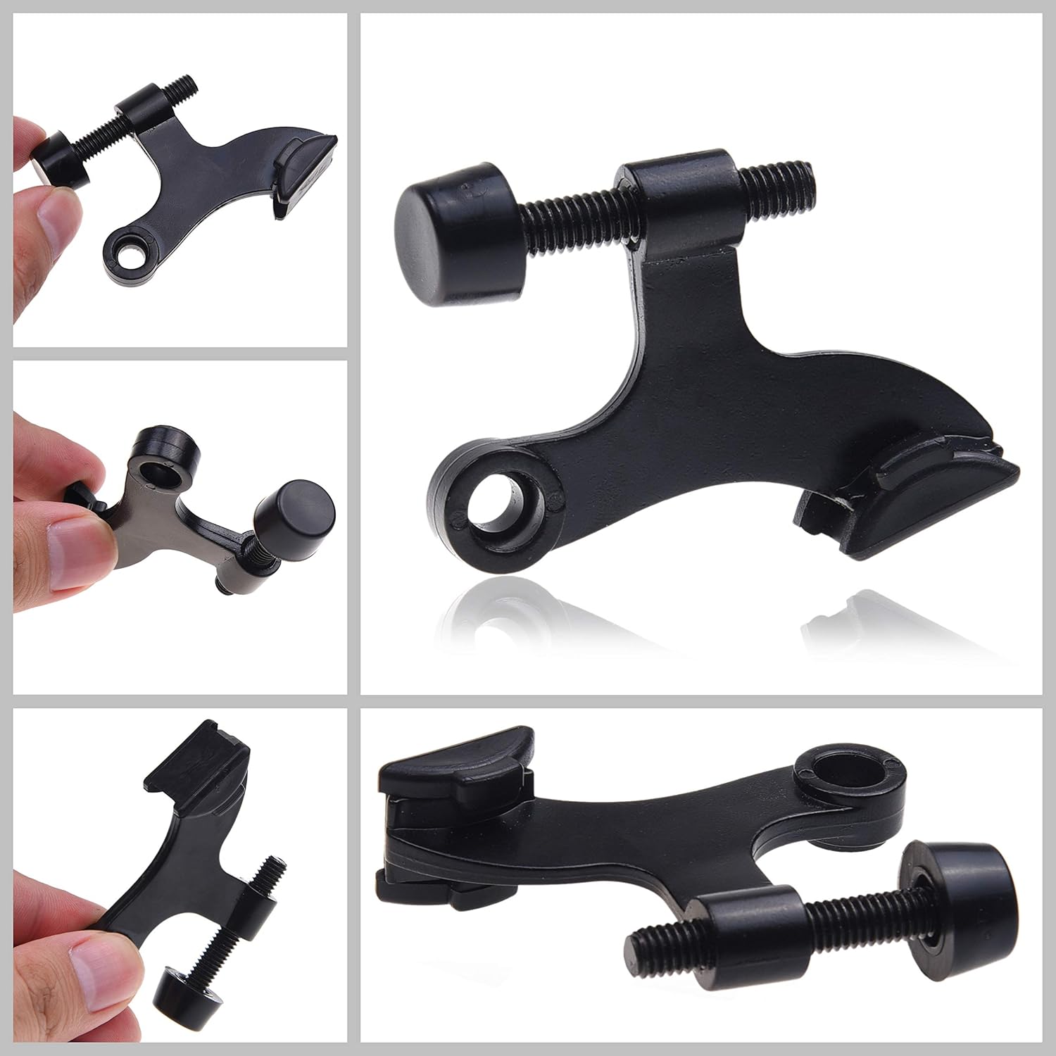 Kare & Kind 4X Nickel Hinge Pin Door Stoppers, Door Stops for Hinge, with Protective Bumper Tips, Easy to Install - Image 3