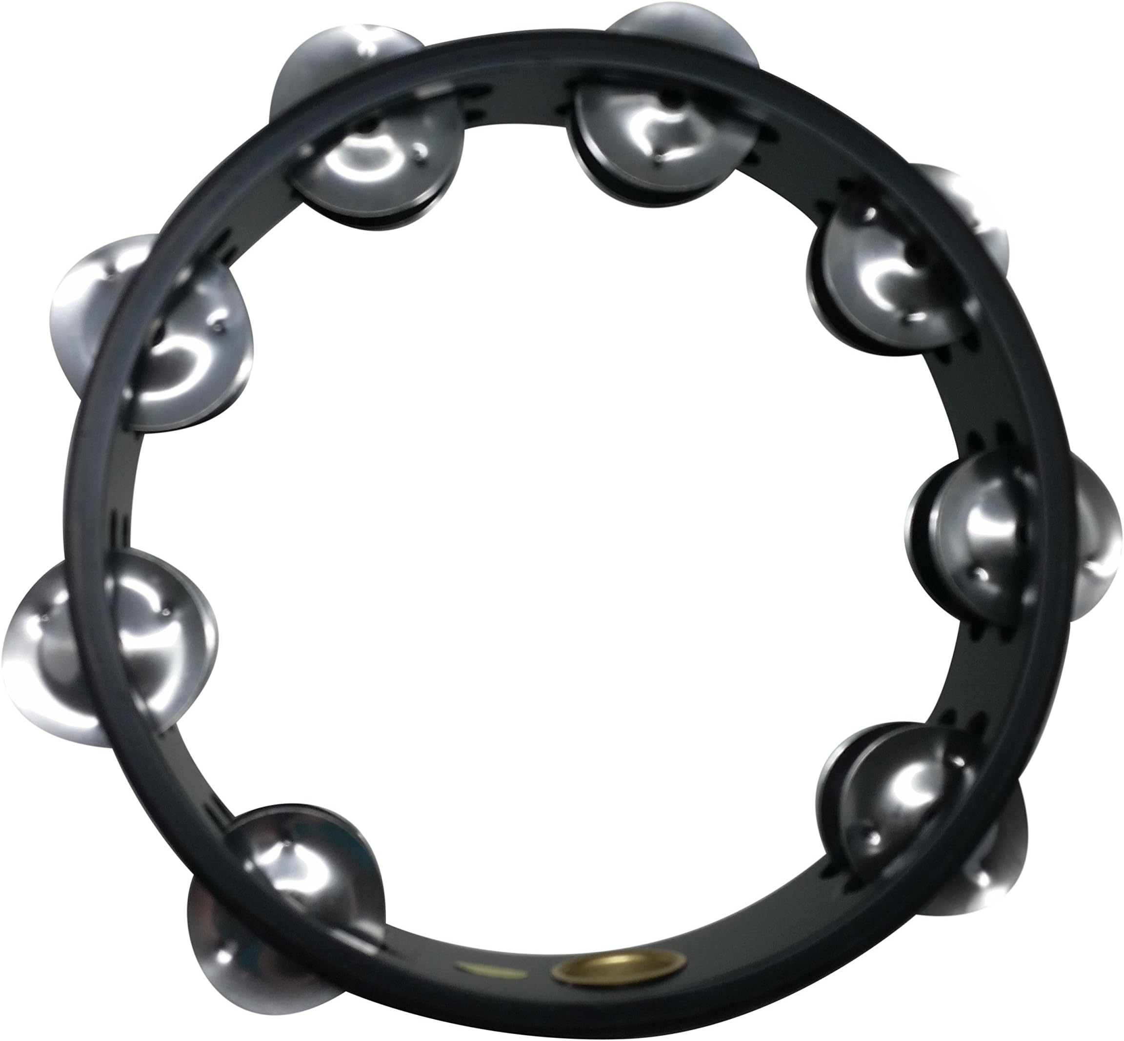 RHYTHM BANDInstruments TAM8DNH Headless Tambourine 8 Inch with 16 Pairs of Double Row Jingles Black