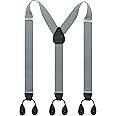 Timiot Y Back Button 1.4" Suspenders for Men with Stylish Leather Button Ends Long Lasting Stretch Ultimate Fashion