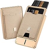 VENICE MIAMI VENICE RFID Blocking Wallet, Minimalist Card Holder with Quick Access, Holds 1 to 14 Cards & Cash, Vegan Leather & Brushed Aluminum, Gift-Ready Packaging (Beige)