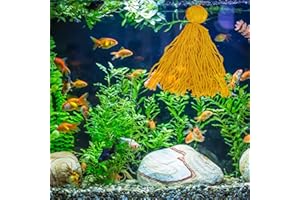 Fgnaic Fish Breeding Mop, Green Aquarium Fish Spawning Egg-Laying Mop, Floating (Orange)