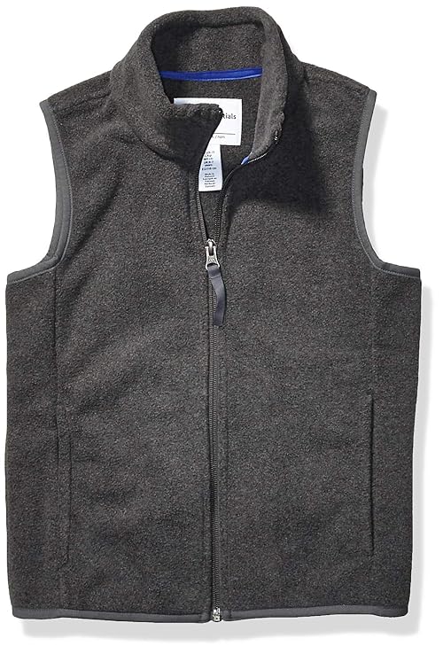 Amazon Essentials Boys' Polar Fleece Vest, Charcoal Heather, X-Large