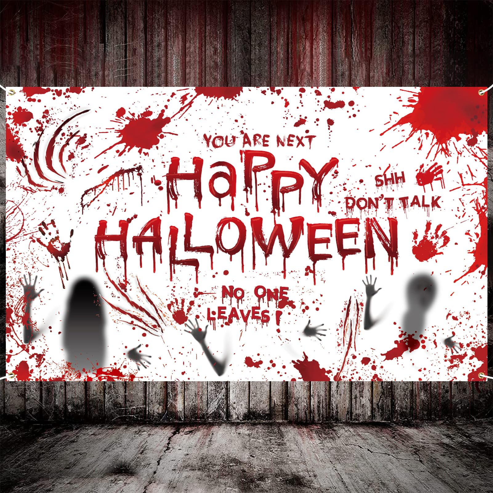 ZNDFTW Halloween Background, Halloween Banner Decoration, Halloween Bloody Horror Decoration, Horror Halloween Party Logo, Large Background Banner for Indoor and Outdoor Use, 180 * 110cm
