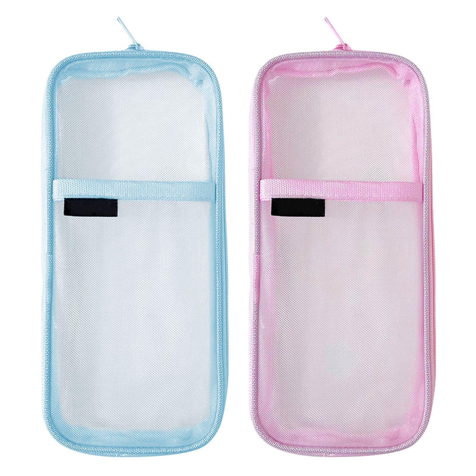 MEMOFYND 2 Pieces of Transparent Mesh Pencil Cases, Lightweight Pencil Cases, Simple Pencil Cases, Large-Capacity Pencil Cases, Girls’ Pencil Cases, Student Supplies