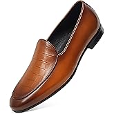 GIFENNSE Men's Dress Shoes Slip-On Loafers Leather Formal Shoes