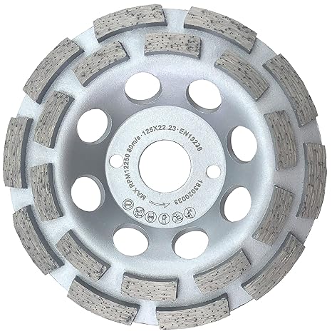 PRODIAMANT Premium Diamant-Schleiftopf Beton/universal 125 mm x 22,2 mm doppelreihig silber Diamantschleiftopf PDX829.025 125