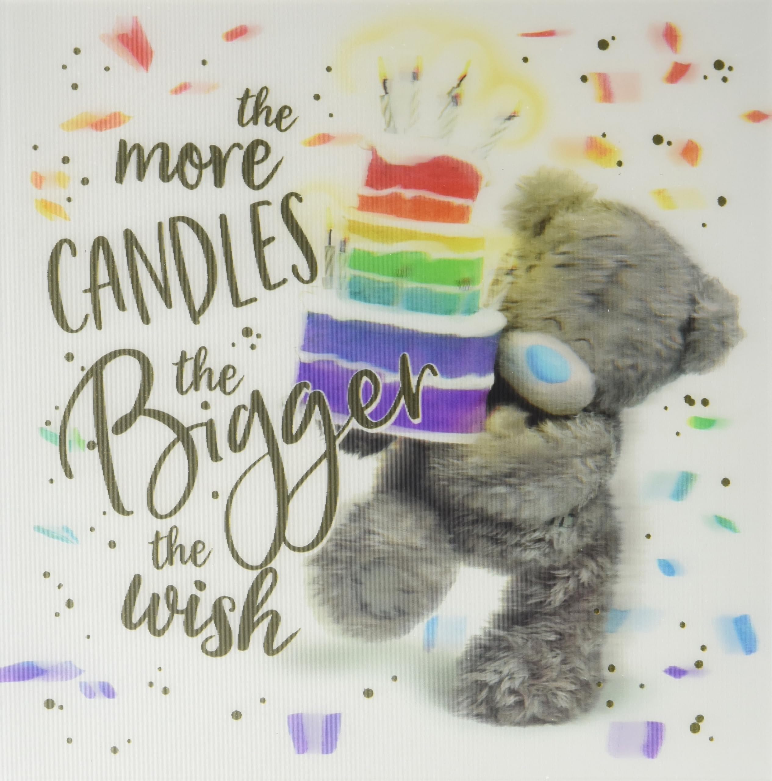 Me to You The More Candles The Bigger The Wish Birthday Card,Mixed,Size:6x6,ALV93035