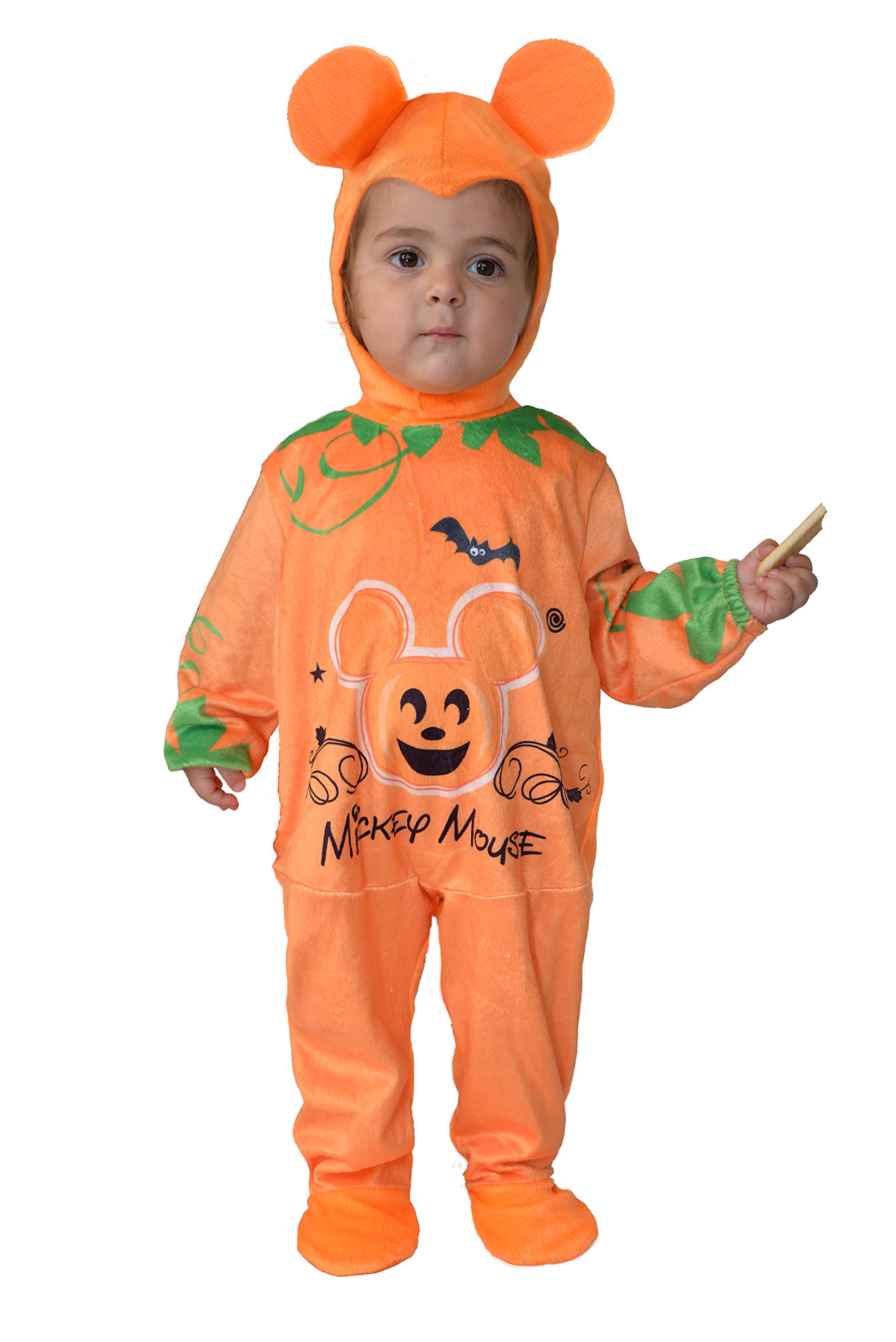 Ciao 11253.12-18 Disney Halloween Mickey Mouse Pumpkin Costume Disguise Onesie Baby (12-18 Months), Orange