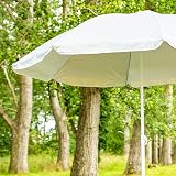 Harbour Housewares Metal Beach Parasol 1.8M x 2M Grey UPF50+ UV Cover view 3