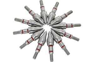 maifield Stainless Steel Archery Field Points, Easy Pull Various Outside Diameter,85/100/125/150/175/200/225/250/275/300 Grains,Screw in Archery Field Tips