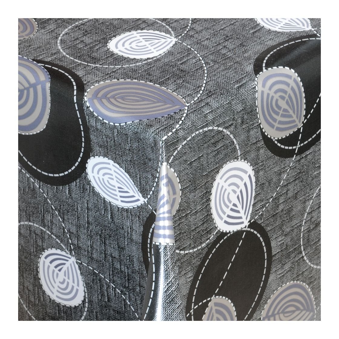 Wachstuch Tischdecke Granit Weiß Silber - Abwaschbare Tischdecke 90x150cm