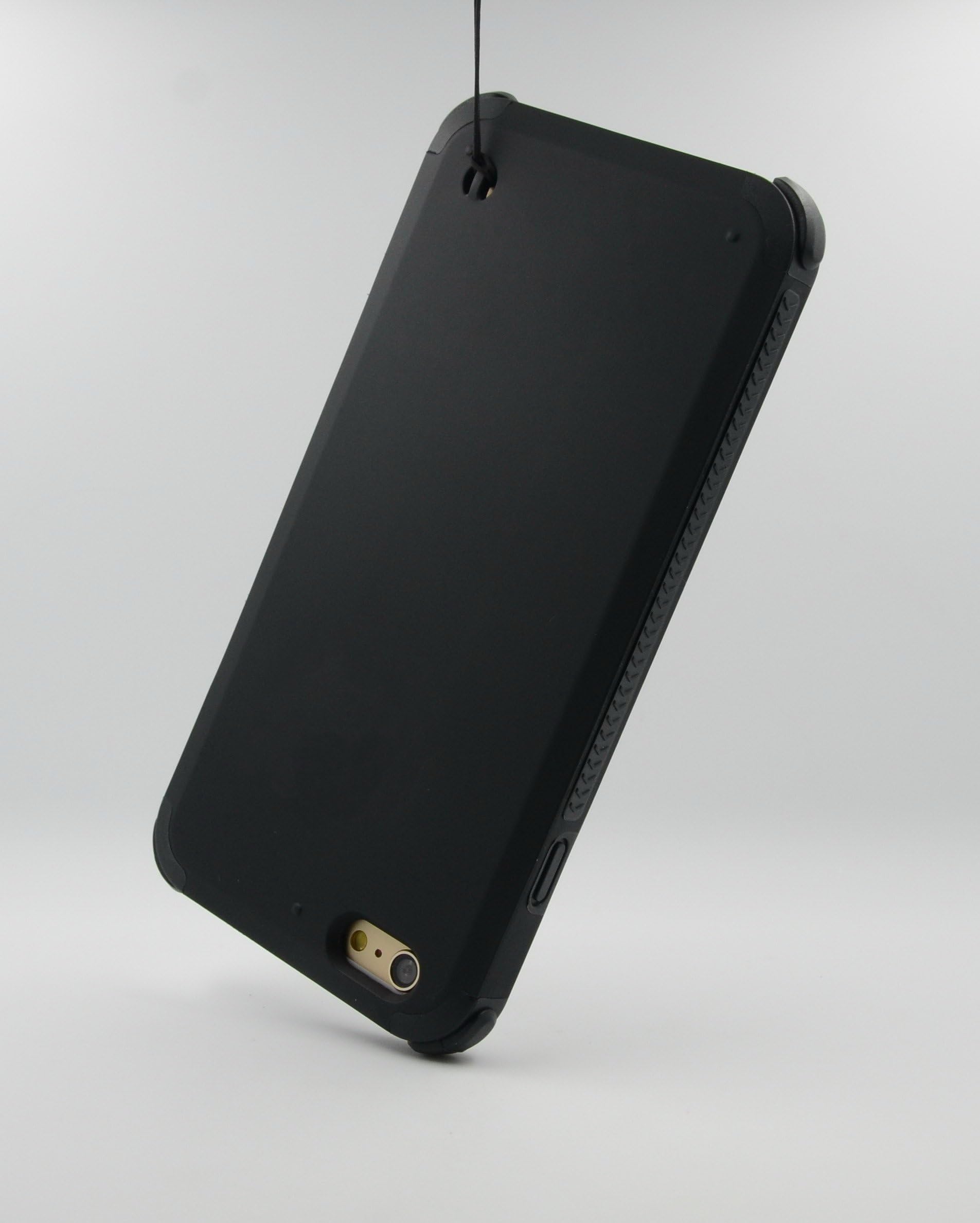 I-Phone 6 (4.7 inch) case, Casewide, Chainlink Series, Heavy Duty, Light weighted, Dual layer designed case combined of polycarbonate hard outer shell and inner TPU. Coated with premium soft matt skin, anti-scratch, anti-shock, chain hole on back making carrying hands free (chain not included) (I-Phone 6, Black)