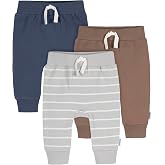Gerber Baby Boys' Toddler 3-Pack Jogger Pants