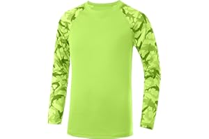 DRONIRING Boys' UPF 50+ Rash Guard Swim Shirts, Youth Kids UV Sun Protection Long Sleeve, Water Shirts for Fishing Beach