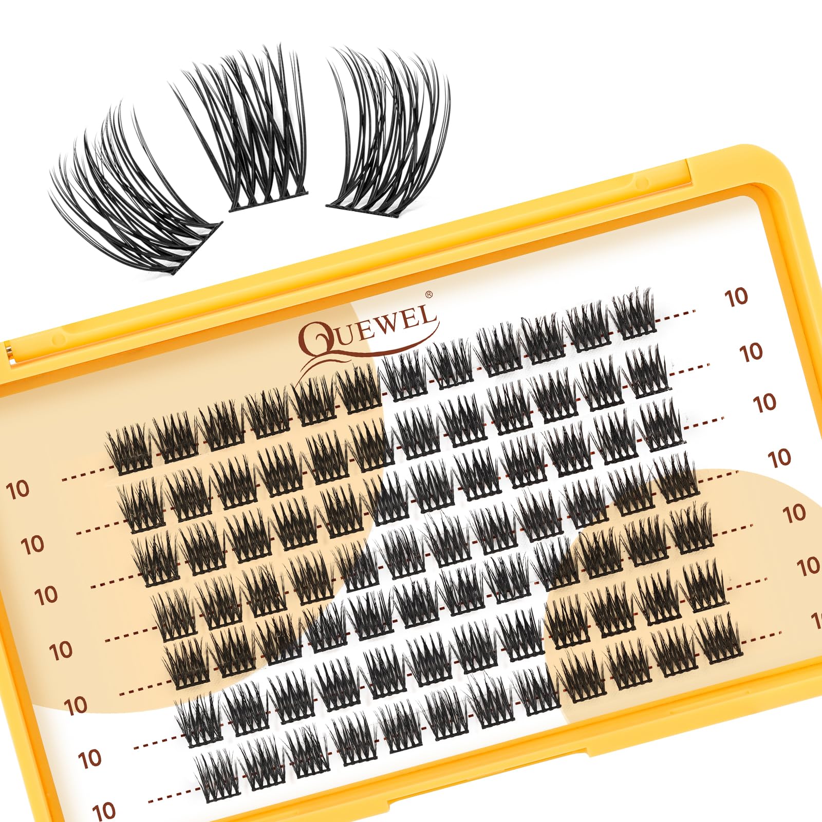 QUEWEL Lash Clusters 10mm Soft & Lightweight Barely Feel - Suitable for Beginners' DIY Lash Extensions at Home — image 1