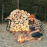 NiHome Cauldron-Style Firewood Rack 450 lbs Capacity Indoor/Outdoor view 9