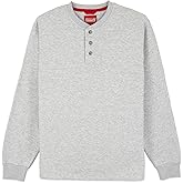 Coleman Men's Long Sleeve Henley Fleece Sweatshirt - 3-Button Placket - Comfortable Cotton Blend for All Seasons