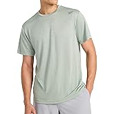 Reebok Mens Small Logo Short Sleeve Crewneck T-Shirt, Standard Fit, Breathable Lightweight Stretch Knit Fabric
