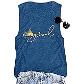 Magic Castle Tank Women Magic Kingdom Graphic Vest Summer Casual Vacation Sleeveless Tanks Tops