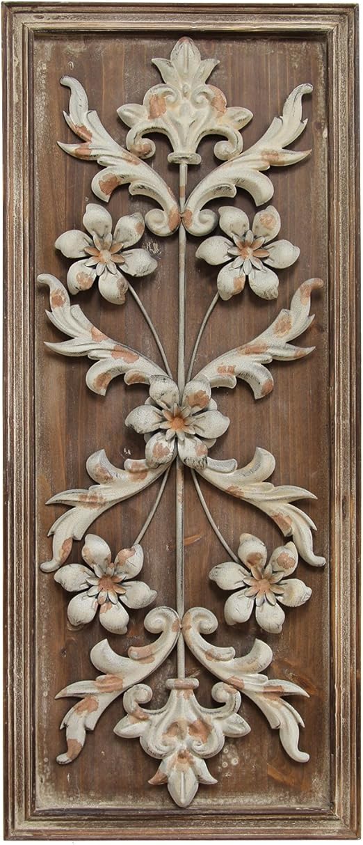Amazon Com Stratton Home Decor Shd0118 Vintage Panel Wall Decor