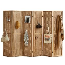 Leesinwing 6 Panel Room Dividers And Folding Privacy Screens, 5.6Ft ...