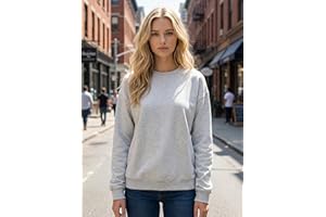 Women’s Oversized Crewneck Sweatshirt - Casual Long Sleeve Loose Fit Pullover Top for Ladies