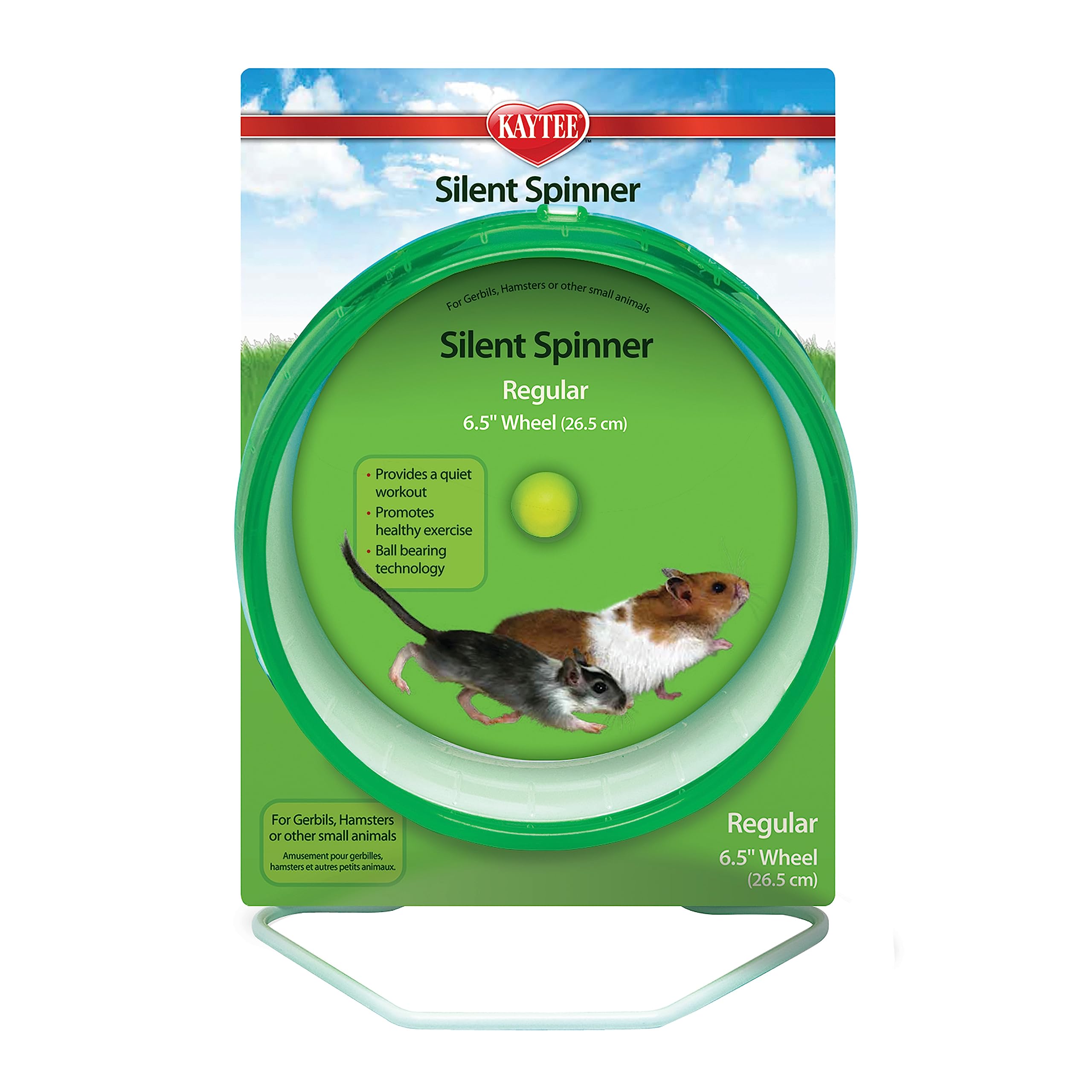 Kaytee Spinner, Regular Exercise Wheel, 6.5 Inch, for Gerbils, Hamsters, Mice (Colours Vary)