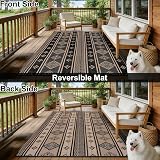 SHACOS Outdoor Rug 270x360 cm Waterproof Reversible Patio Rug Black view 5