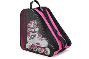 FOUUA Roller Skate Bag - Unisex Ice Skate Bag with Adjustable Shoulder Strap - Breathable Oxford Cloth Skating Shoes Storage 
