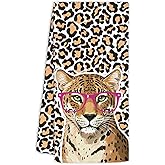 BNHJKFQZ Leopard Print Tiger Kitchen Towel Decorative,Funny Tigers Gifts Dish Towels,Tiger Gifts for Women Pink Hand Towels Drying Cloth for Kitchen Bathroom Decor,16x24 Inch