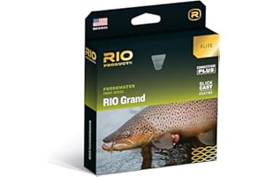 RIO PRODUCTS Rio Elite Grand Slick Cast Fly Line, Designed for Fast-Action Fly Rods, Low Stretch & Ultra-Slick Performance, Pale Green/Lt. Yellow/Gray, 100ft, WF8F