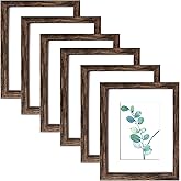SESEAT 8x10 Picture Frames Rustic Brown Wall Mounting or Tabletop Display, 6PCS
