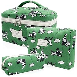 3pc Makeup Bag Set, Quilted Makeup Bag Set, Large